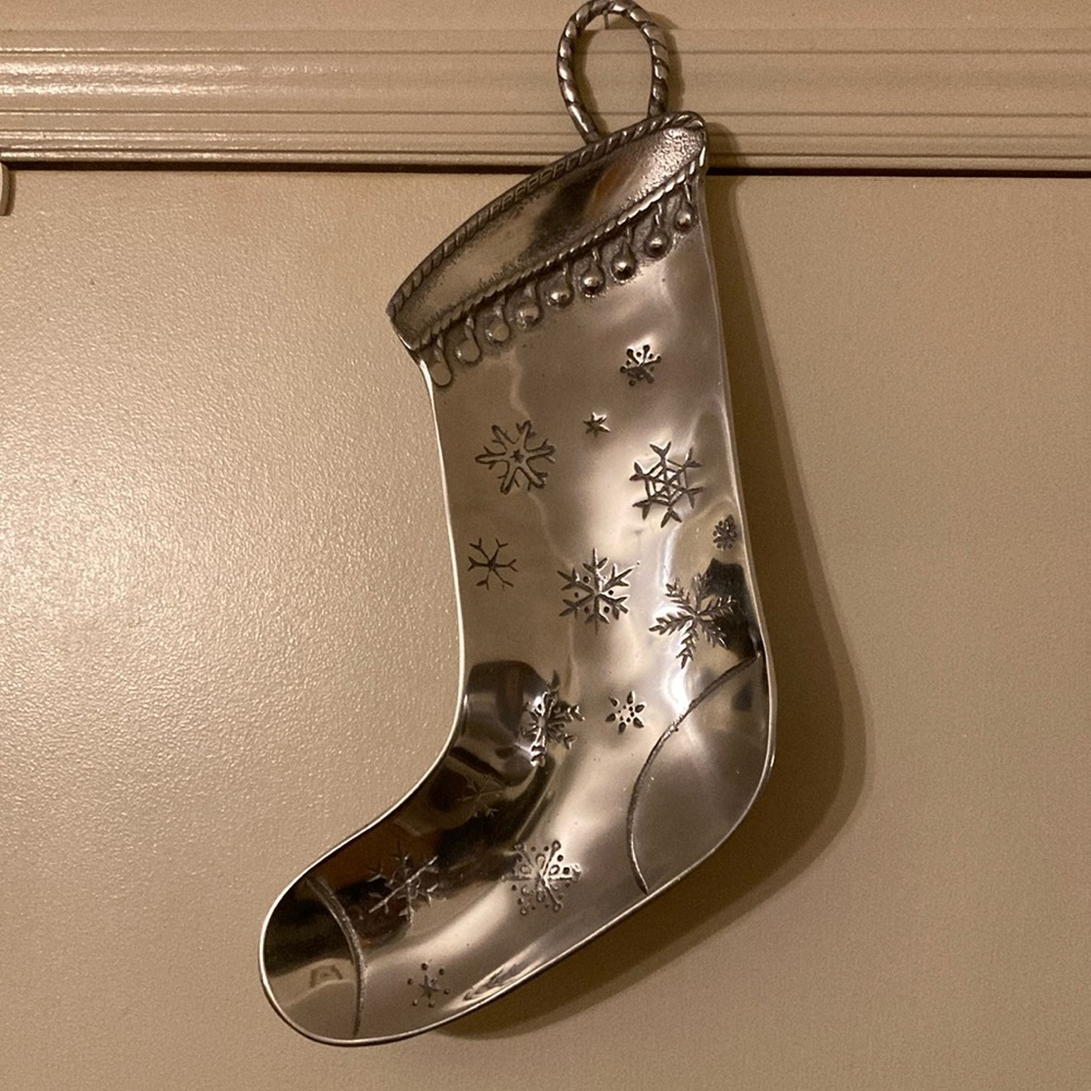 Metal Snowflake  Stocking Tray or Door Decor